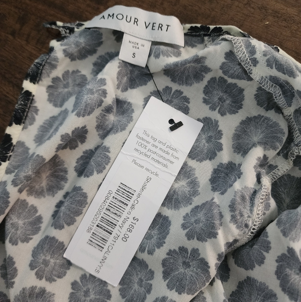 New NwT Breezy Summer Casual Silky Viscose Flowy Floral Indigo Blue Dress SZ S - Picture 6 of 7